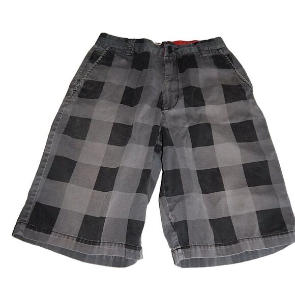 CHOR men's size 30 vintage 100% cotton gray black checkered jean shorts - Picture 1 of 12